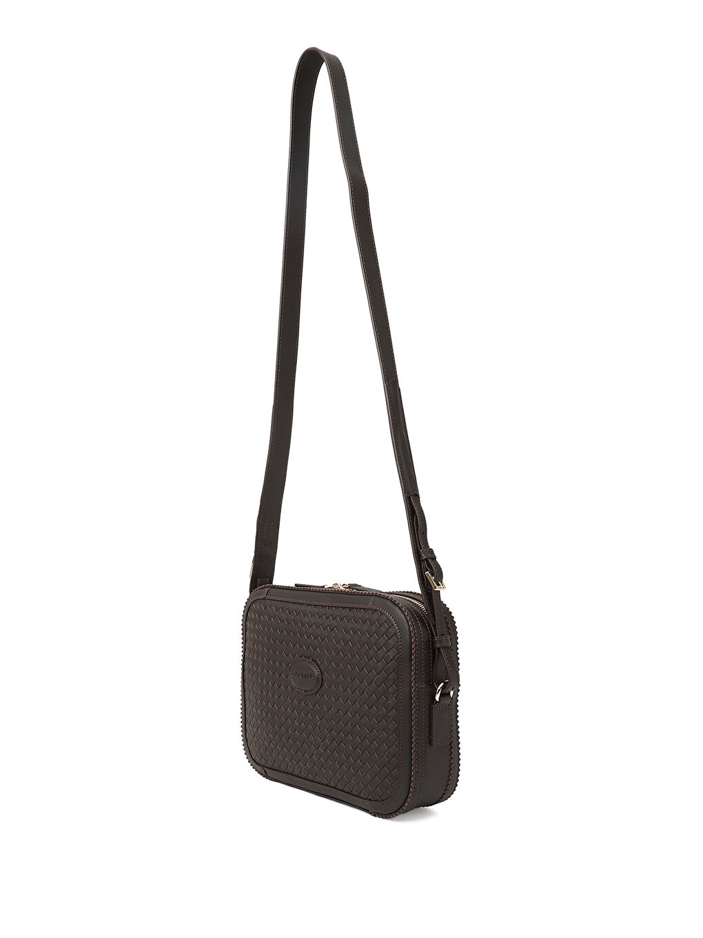 Kahverengi Kadın ÇİKOLATA KAHVE Hakiki Deri Hasır Örgü Uzun Askılı Omuz Çantası-2