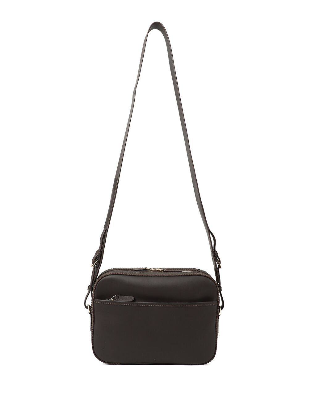 Kahverengi Kadın ÇİKOLATA KAHVE Hakiki Deri Hasır Örgü Uzun Askılı Omuz Çantası-3