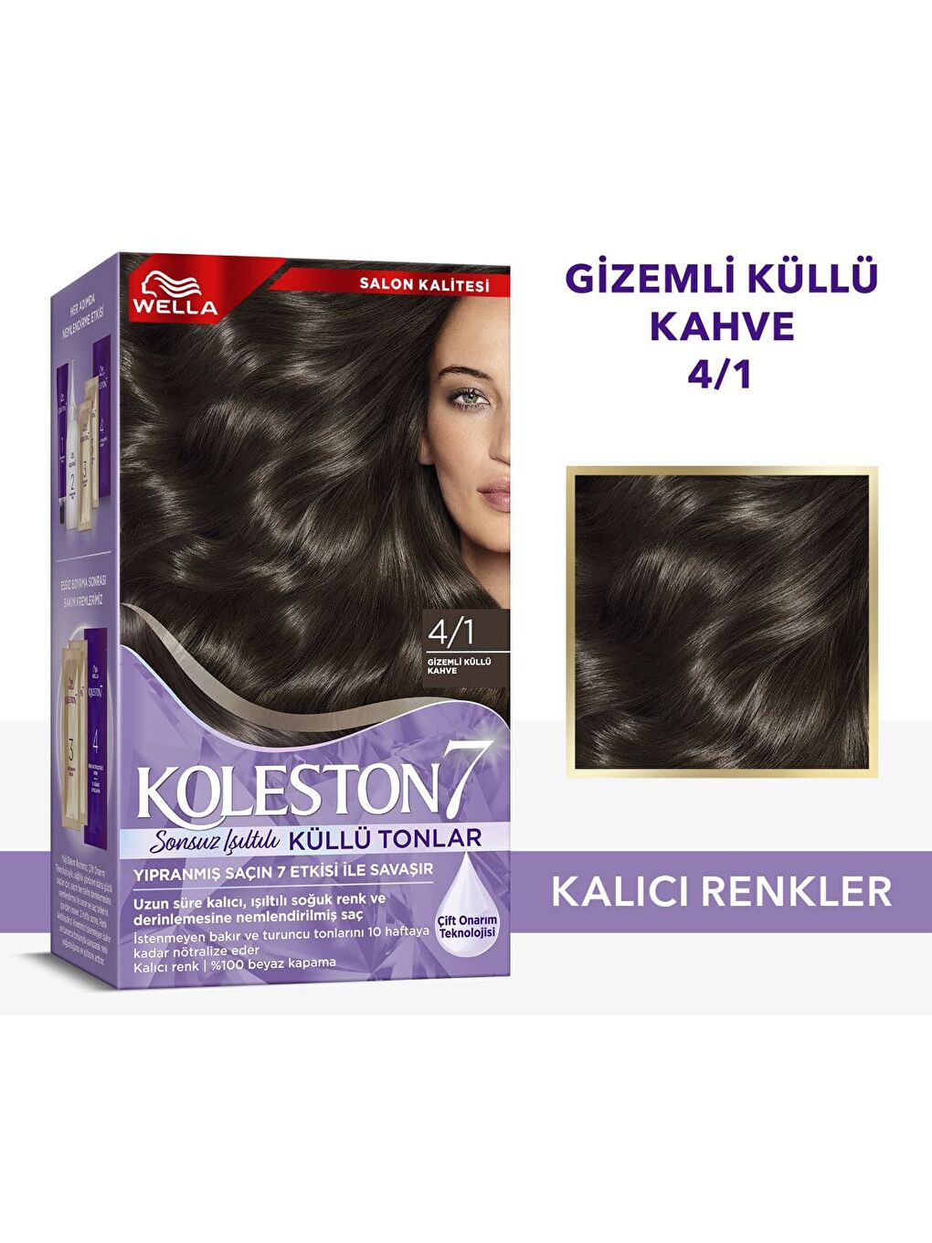 Wella Renksiz Koleston Supreme Kit 4/1 Gizemli Küllü Kumral *18 - 8