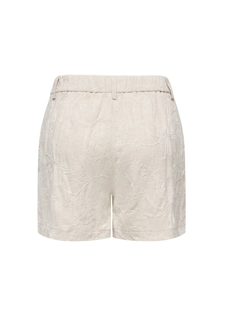 Bej Onlsiesta Regular Fit Yüksek Bel İşlemeli Short  15374119-1