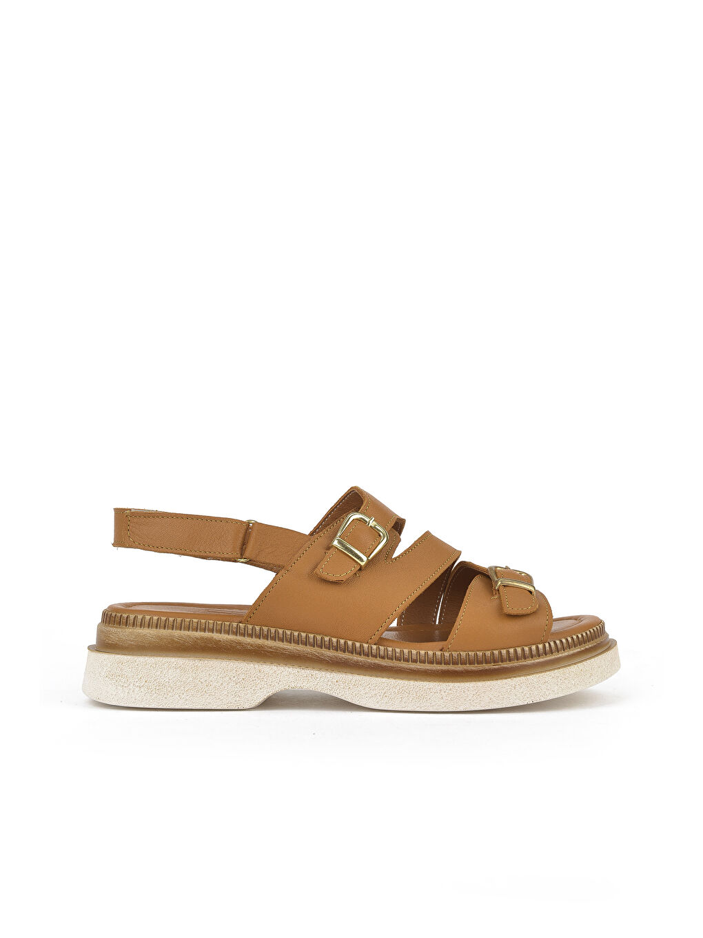 Kahverengi Kadın Hakiki Deri Dolgu Topuk Sandalet 1511020Z6122 Taba