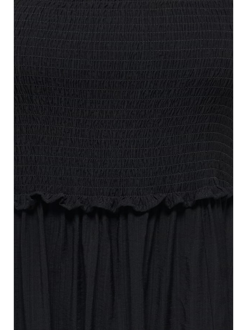 Siyah Onllumira Regular Fit Kare Yaka Askılı Maxi Elbise 15382450-2