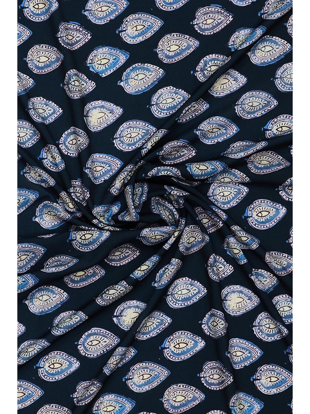 Lacivert Daily Print Şal Irone Desenli-7