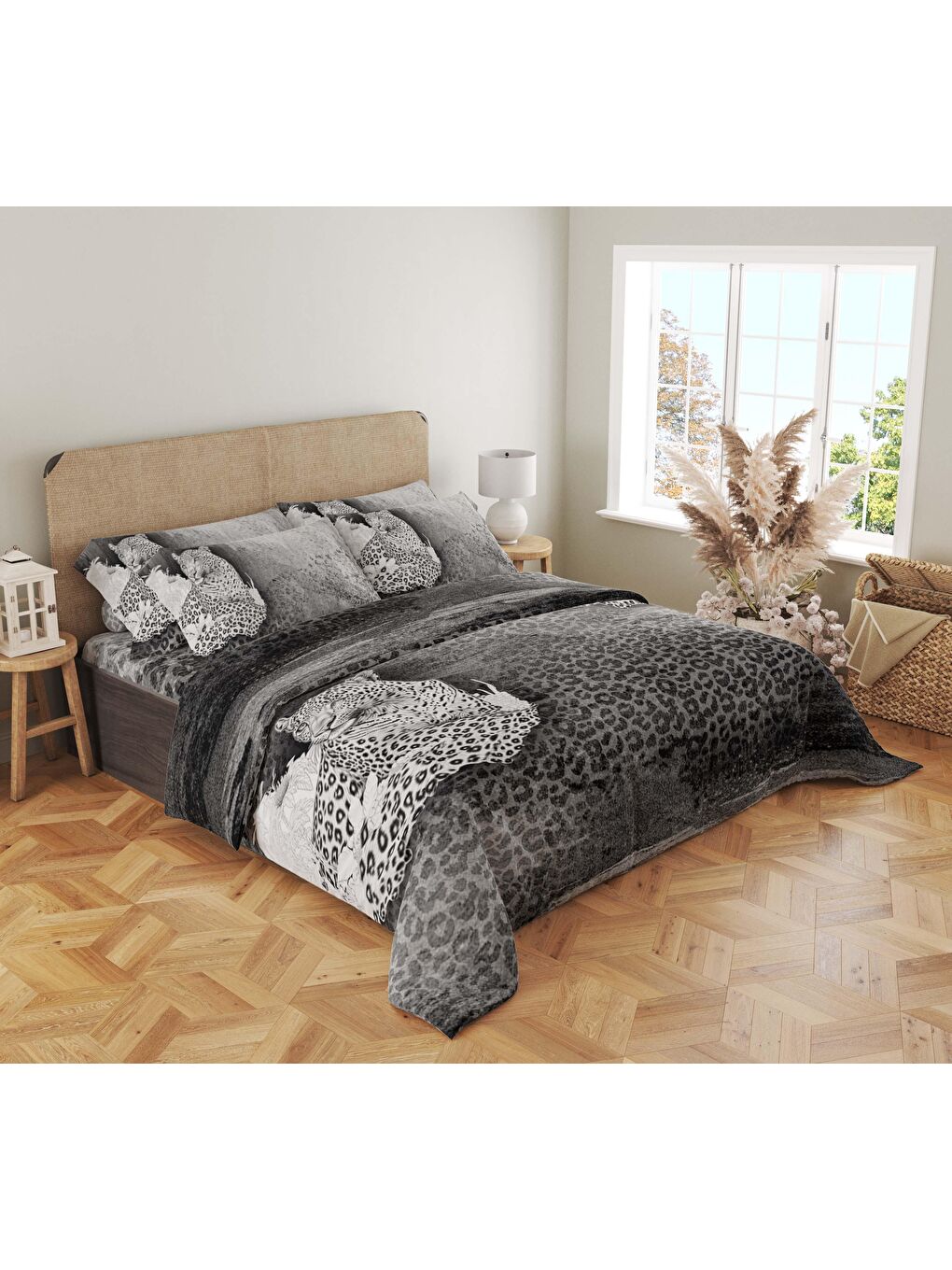 Karışık Baskılı,Desenli Çift Kişilik Nevresim Takımı (ÇARŞAFSIZ) 200x220 cm