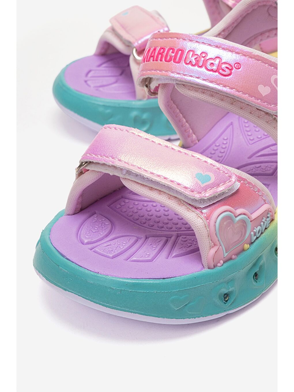 Kız Çocuk Pembe Işıklı Spor Sandalet-1