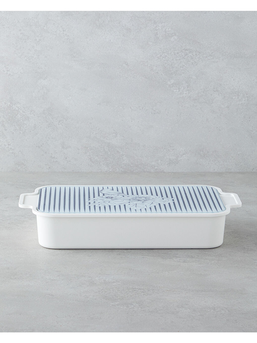 Artistic Garden Melamin 6'lı Kahvaltılık 39x21 cm Beyaz - Lacivert