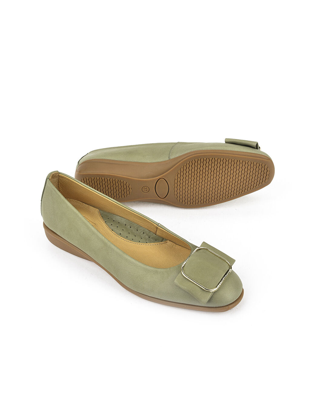 Kadın Hakiki Deri Konfor Babet 1511050Z2221 Yeşil-4