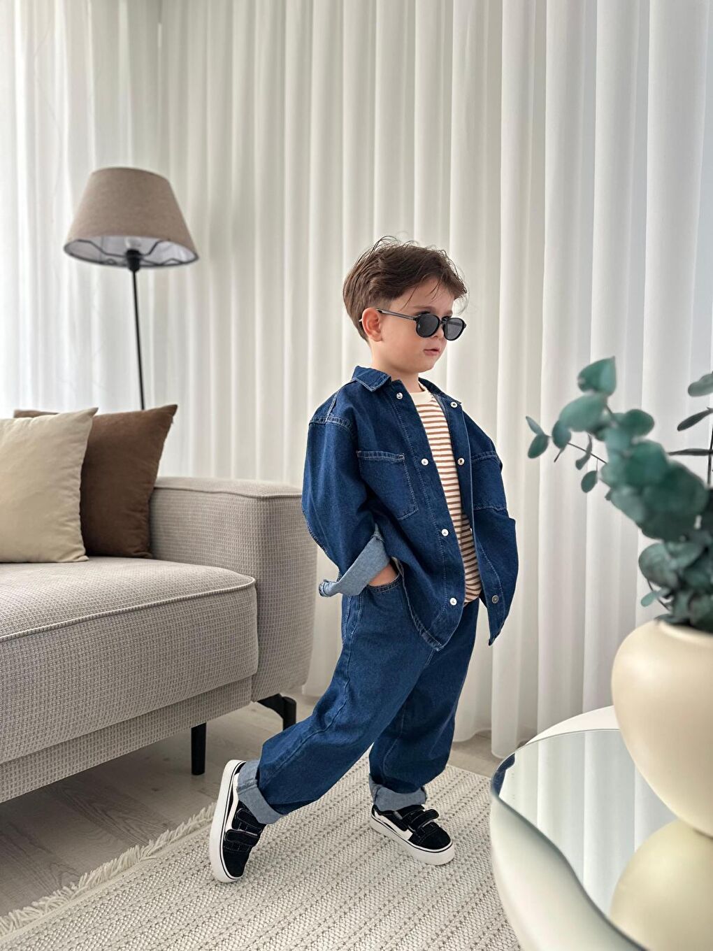 Mavi Erkek Çocuk Jean Takım 2’li | Alt Üst Denim Kombin 2-13 Yaş | Yazlık Kışlık Günlük Giyim-2