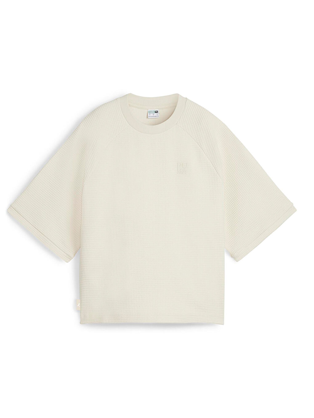 Infuse Relaxed Kadın Ekru Yuvarlak Yaka Tişört-3