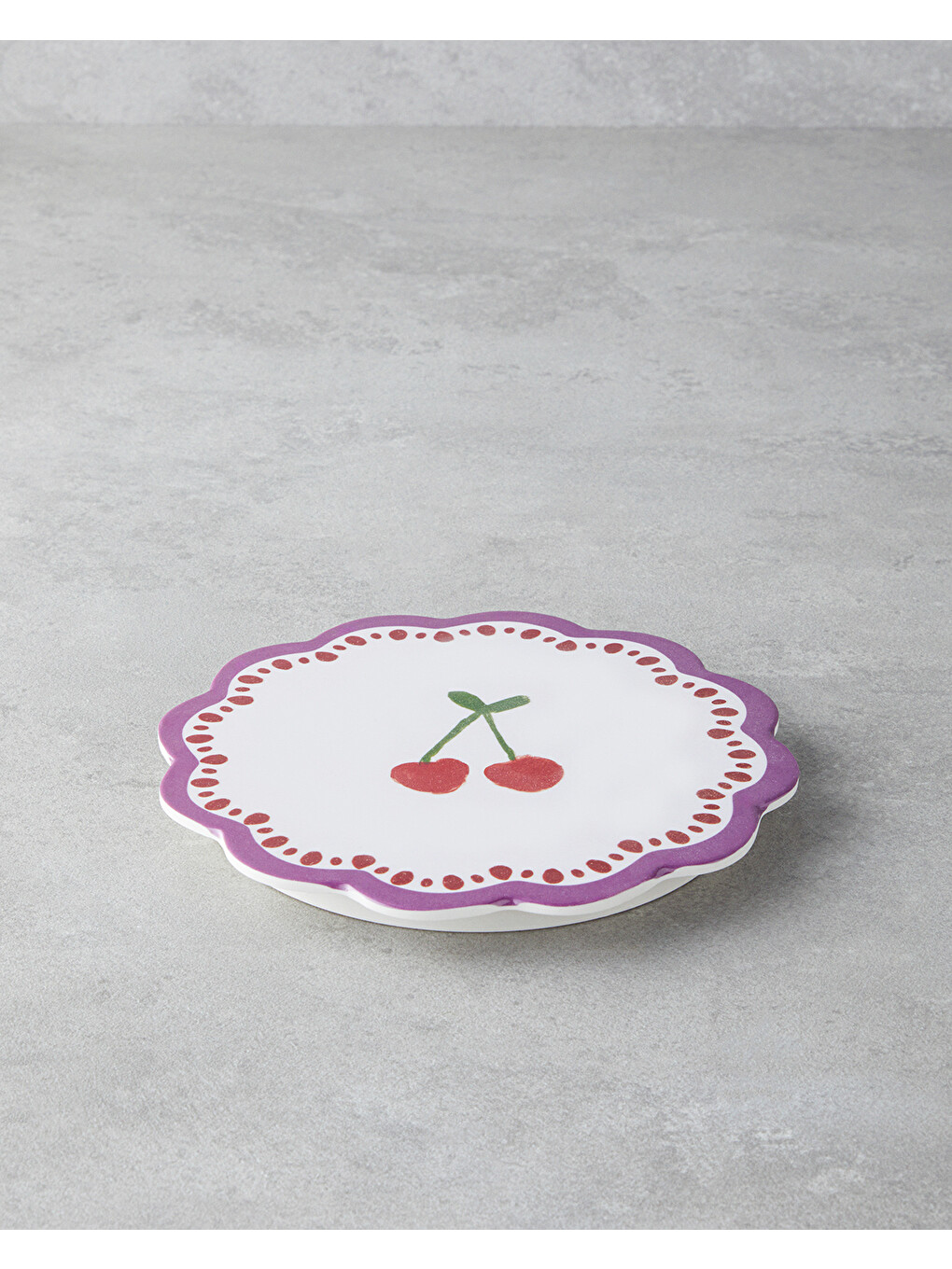 Beyaz Cherry Melamin Nihale 17 cm Renkli