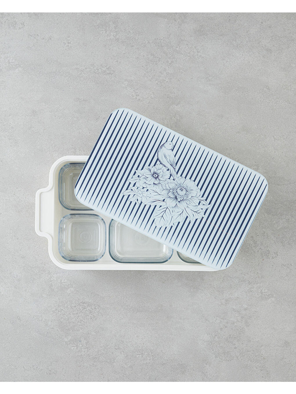 Artistic Garden Melamin 6'lı Kahvaltılık 39x21 cm Beyaz - Lacivert-2