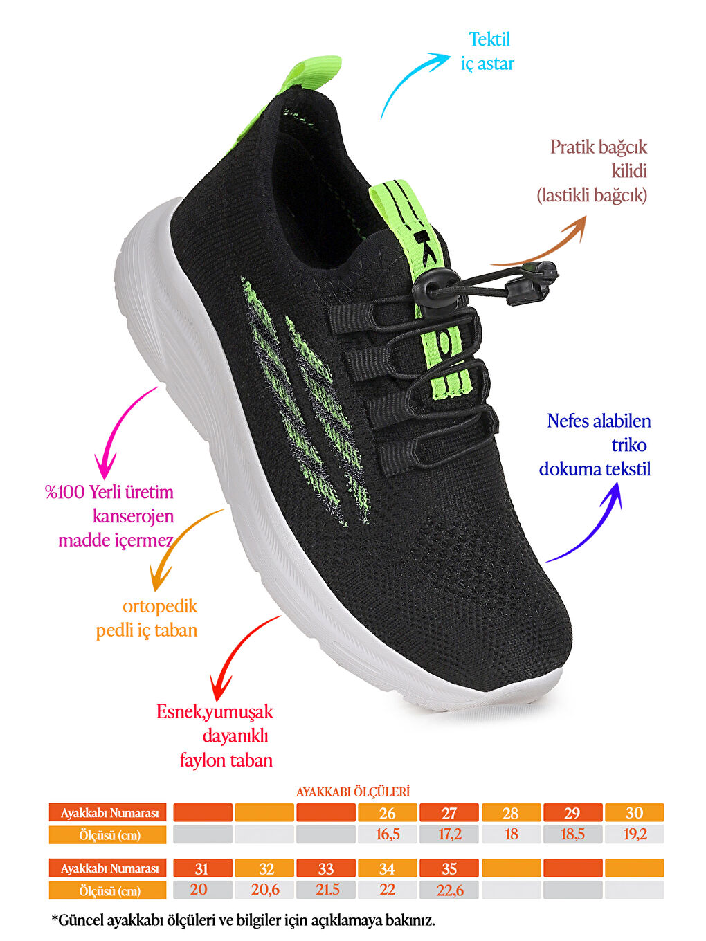 Siyah Dunca Fileli Faylon Taban Erkek Çocuk Spor Ayakkabı-1