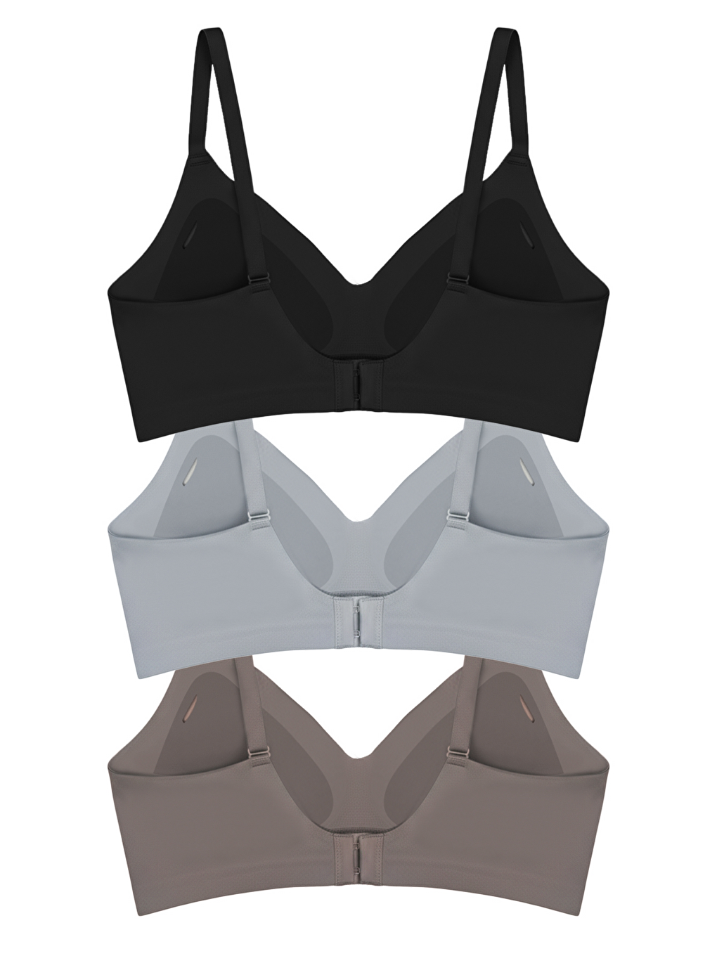 Karışık Seamless Bra - Air | Lazer Kesim Dikişsiz Dalga Şerit Detaylı Balensiz Kadın Sütyen 3'Lü Paket-2-1