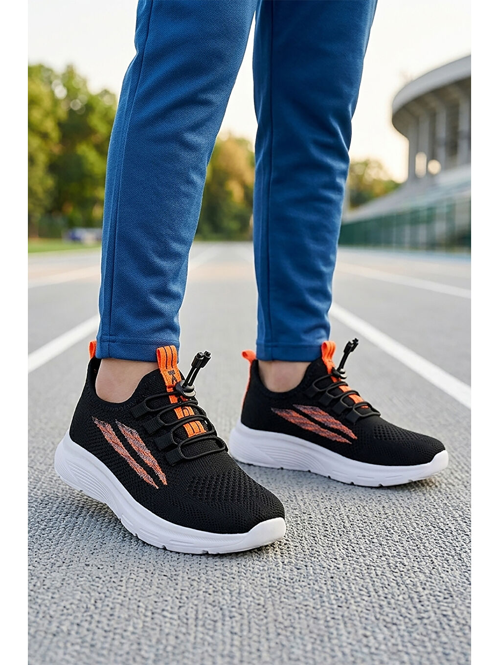 Siyah Dunca Fileli Faylon Taban Erkek Çocuk Spor Ayakkabı-2