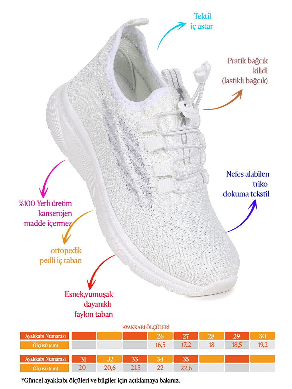 Beyaz Dunca Fileli Faylon Taban Erkek Çocuk Spor Ayakkabı-1