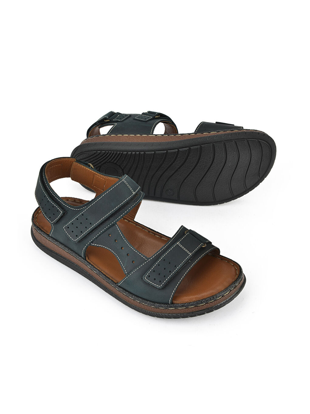 Erkek Hakiki Deri Sandalet 1511045ZS6 Yeşil-3