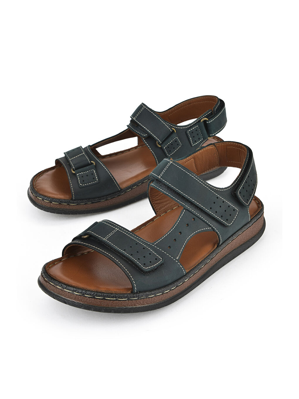 Erkek Hakiki Deri Sandalet 1511045ZS6 Yeşil-4