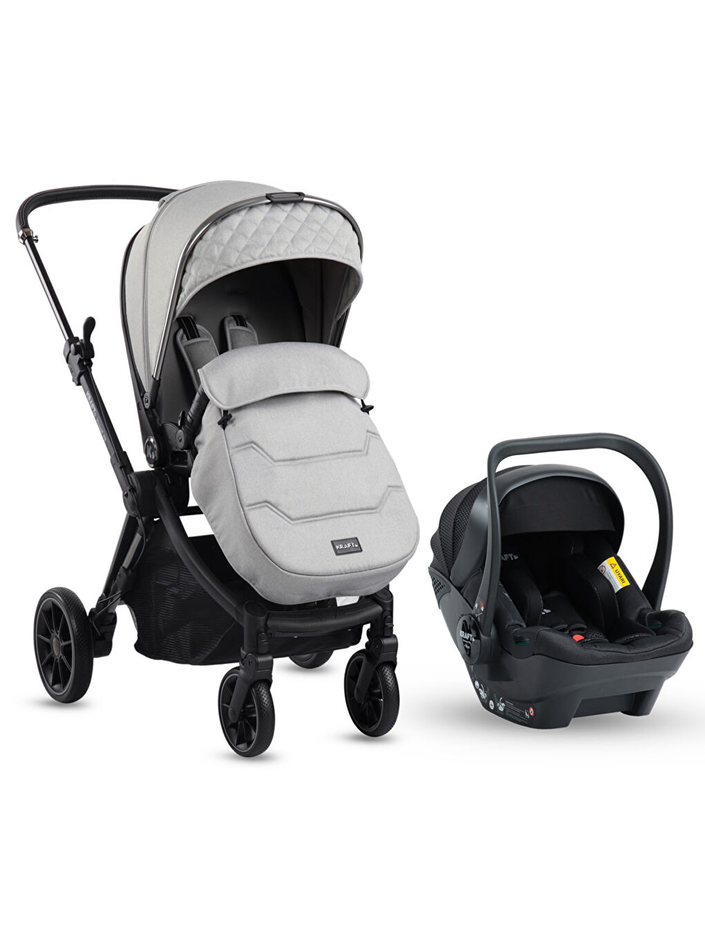 Napoli Travel Sistem Bebek Arabası Açık Gri-1