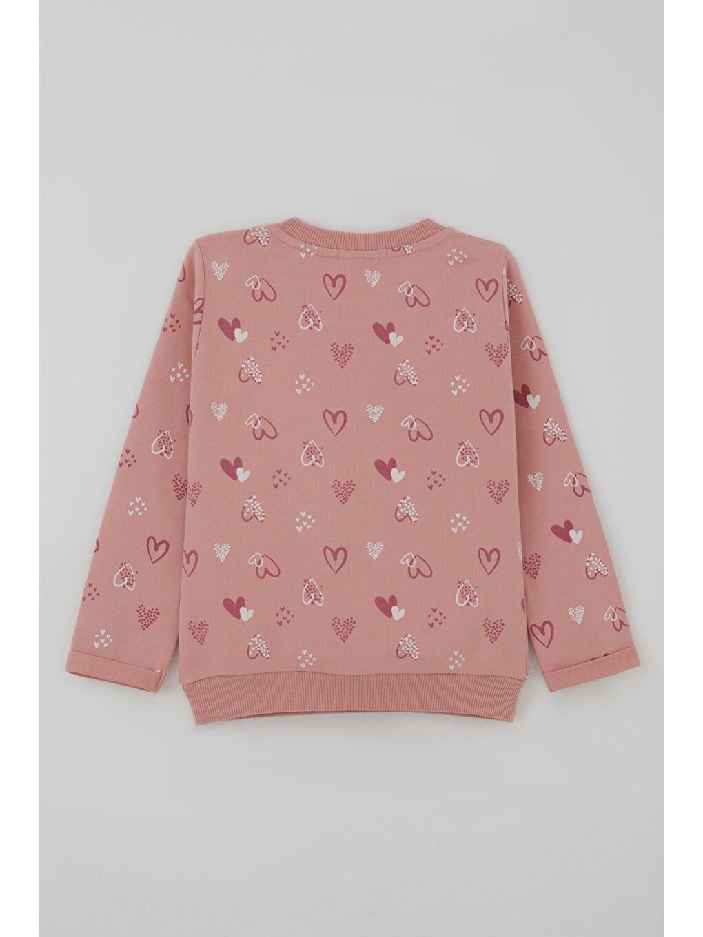 Pembe Kız Bebek Eşofman Takımı Kalp Desenli Gülkurusu (9 Ay-3 Yaş)-3