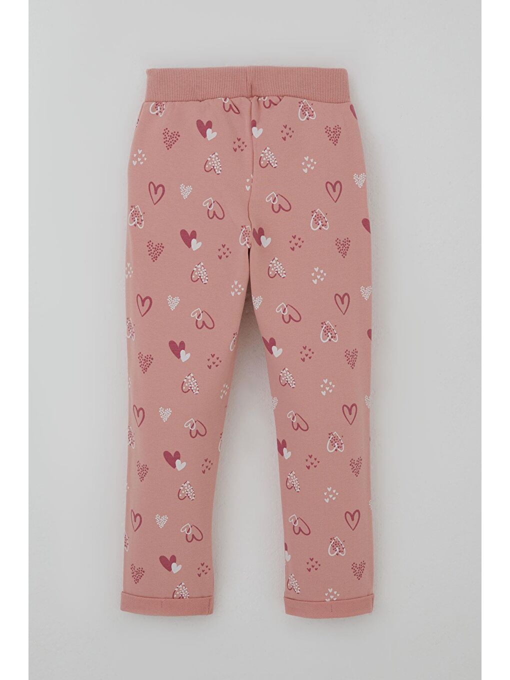 Pembe Kız Bebek Eşofman Takımı Kalp Desenli Gülkurusu (9 Ay-3 Yaş)-4