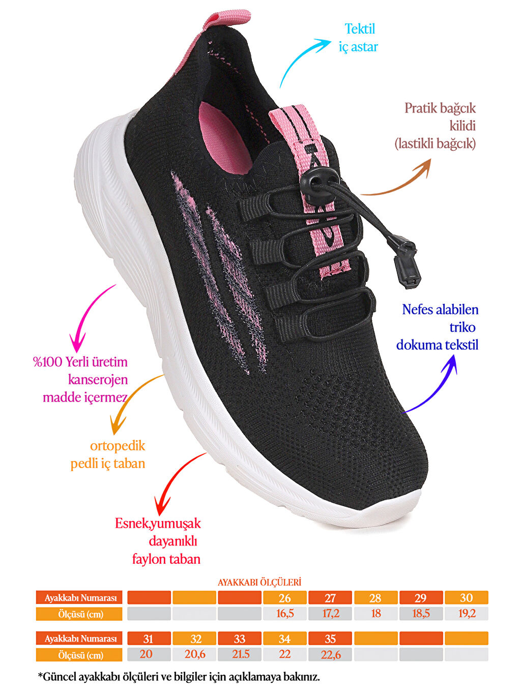 Siyah Dunca Fileli Faylon Taban Kız Çocuk Spor Ayakkabı-1
