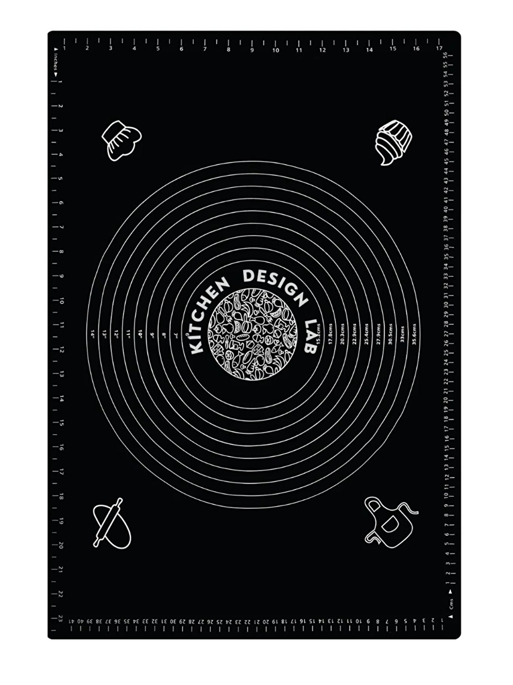 Siyah Silikon Hamur Açma Matı 45 X 65 Cm, 36 Cm Pizza Tepsisi Ve Ahşap Saplı Hamur Açıcı-2