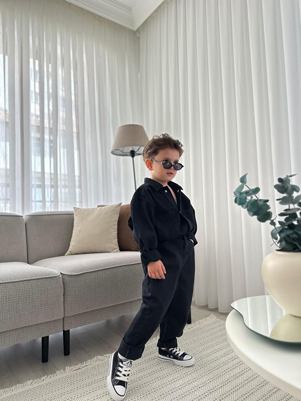 Siyah Erkek Çocuk Jean Takım 2’li-2