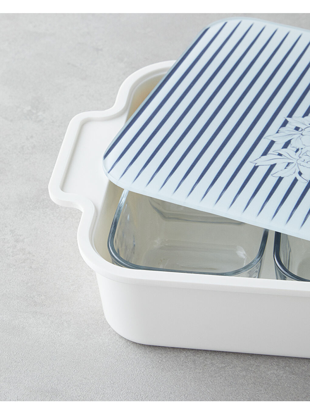 Artistic Garden Melamin 6'lı Kahvaltılık 39x21 cm Beyaz - Lacivert-4