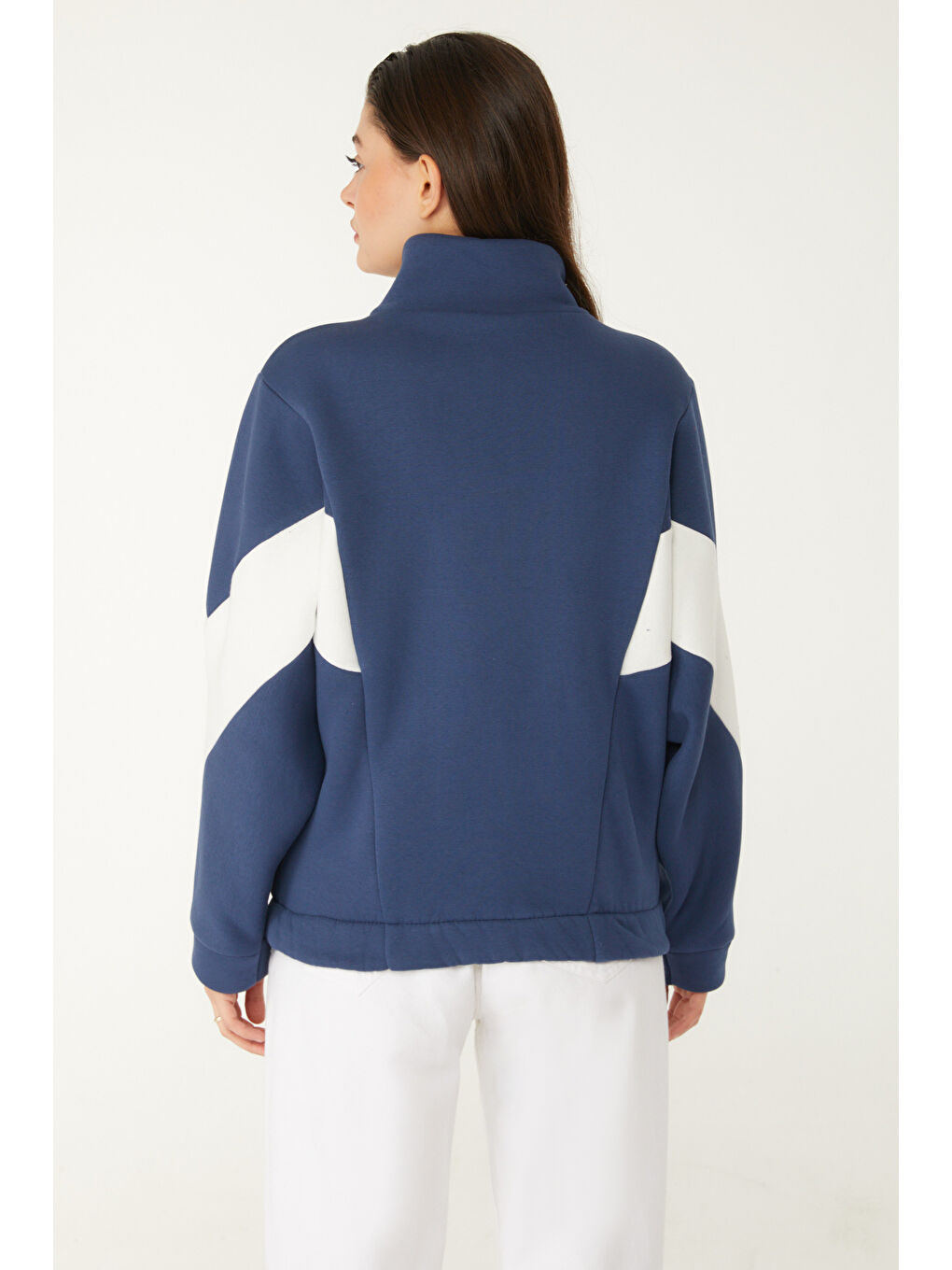 Fermuarlı sweatshirt Lacivert - 26543-4