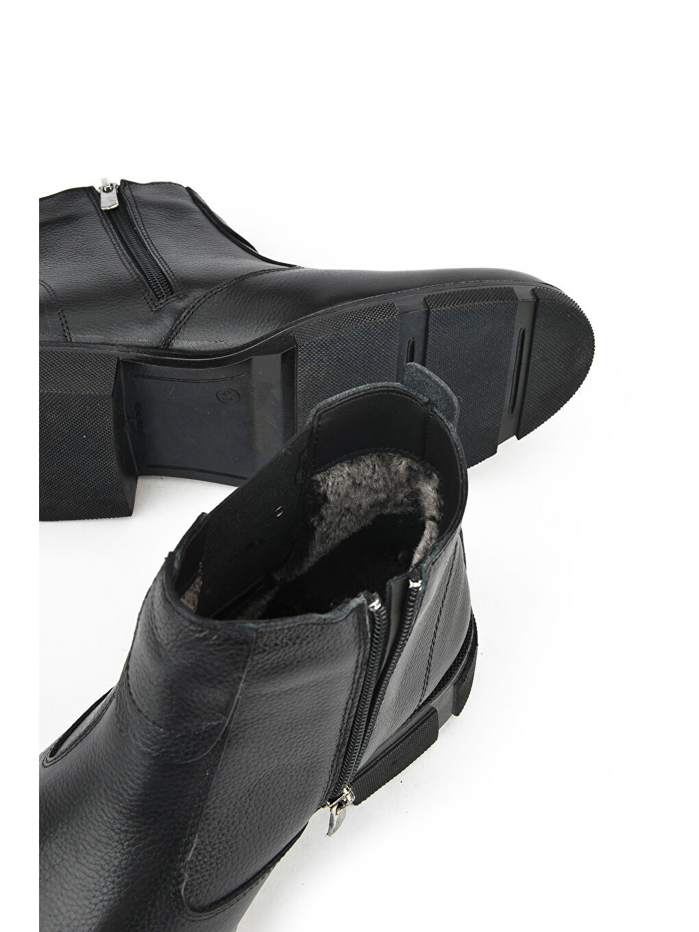 Erkek Hakiki Deri Kürklü Bot 153999Z0171 Siyah-3