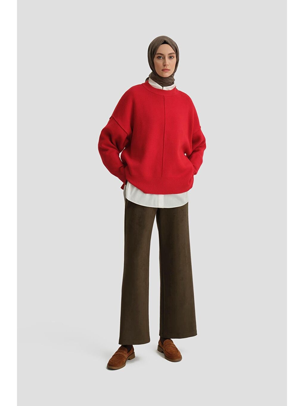 Düz Paça Süet Pantolon 24K2704 Haki