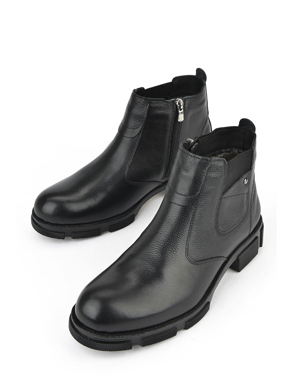 Erkek Hakiki Deri Kürklü Bot 153999Z0171 Siyah-4