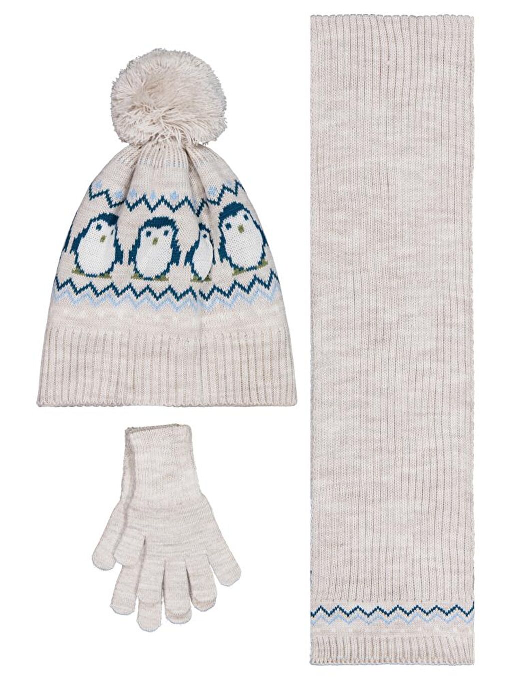 Baby 6-18 Ay Atkı Bere Eldiven Set - Gri Standart