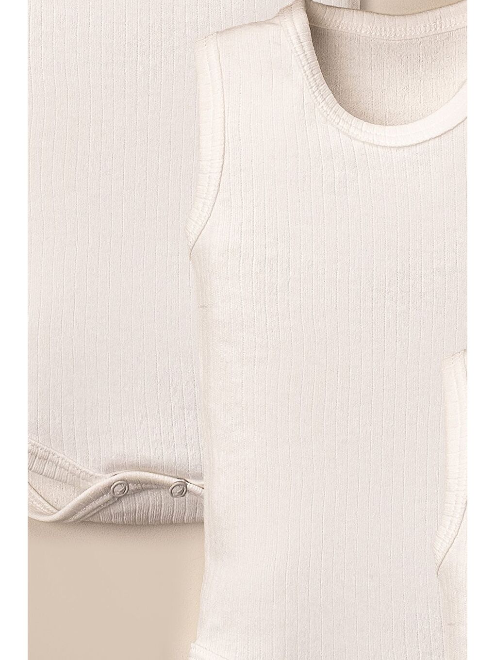 Beyaz Bebek Body 3'lü Organik Pamuklu ve Alttan Çıt Çıtlı Set-4