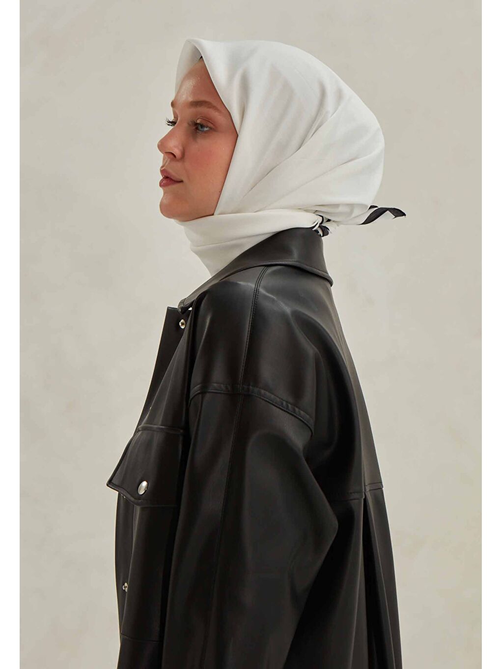 Modal İpek Eşarp Beyaz-1