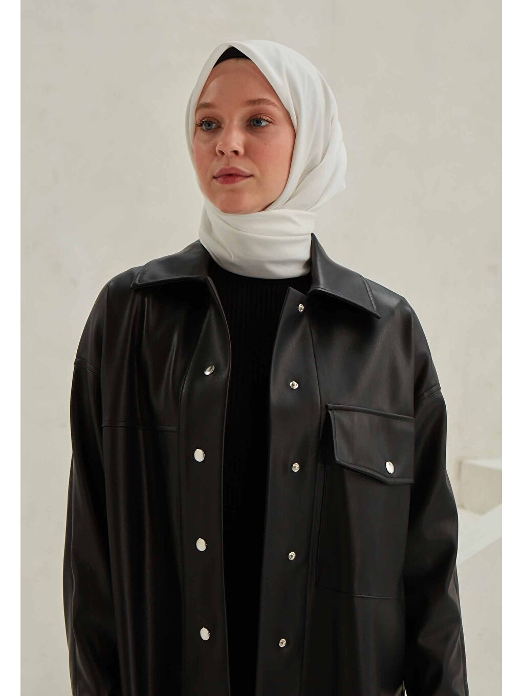 Modal İpek Eşarp Beyaz-2