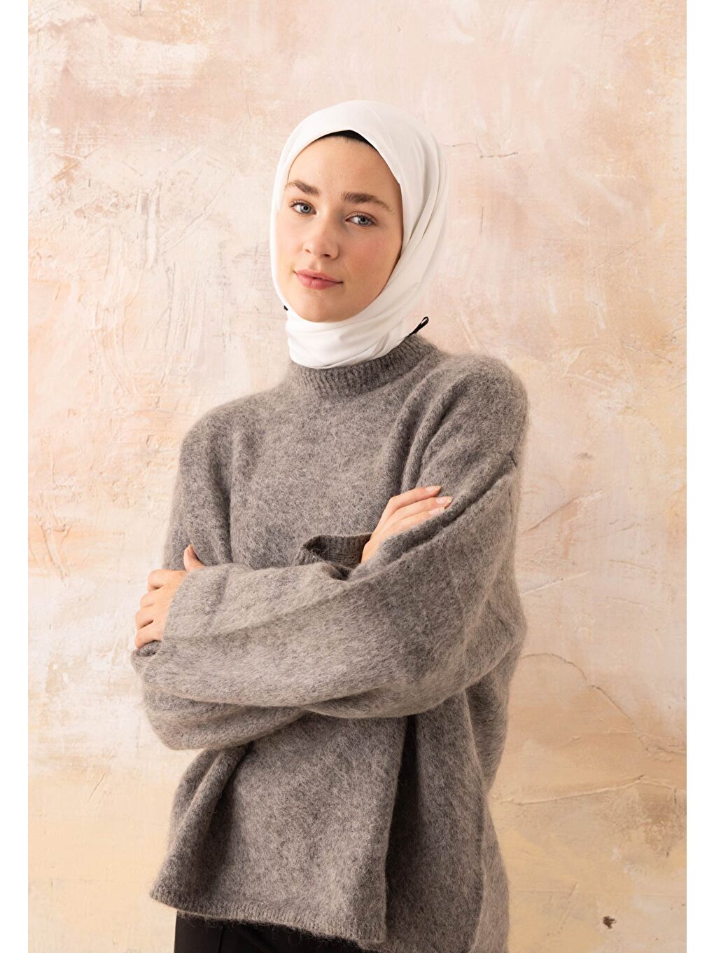 Modal İpek Eşarp Beyaz-3