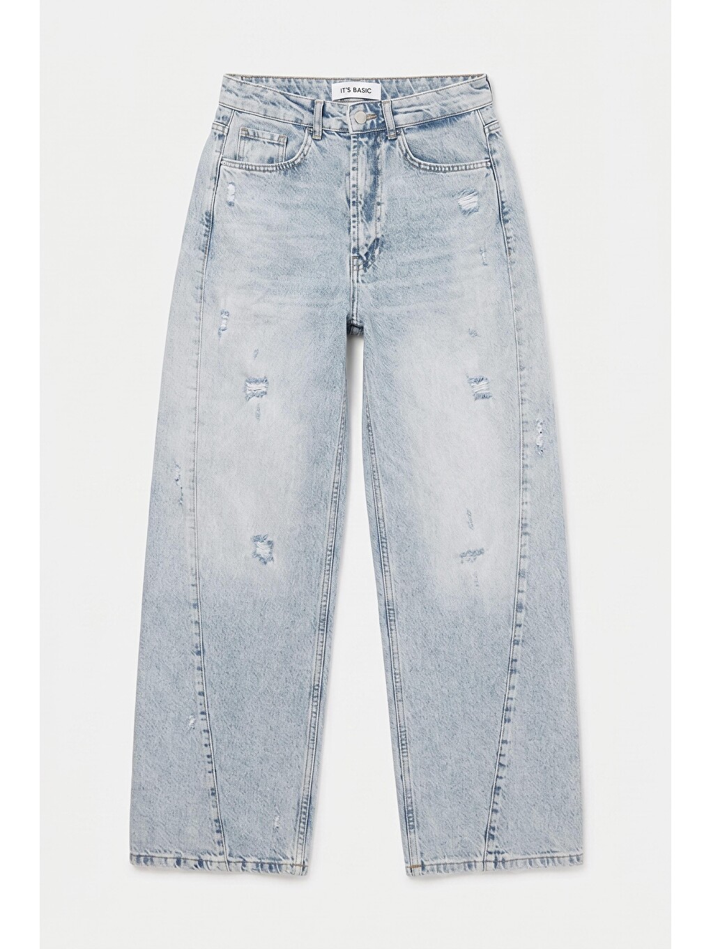 Mavi Kadın Jean Renk 12s6-3 Mid Rise Baggy Barrel Fit Denim Jean-3