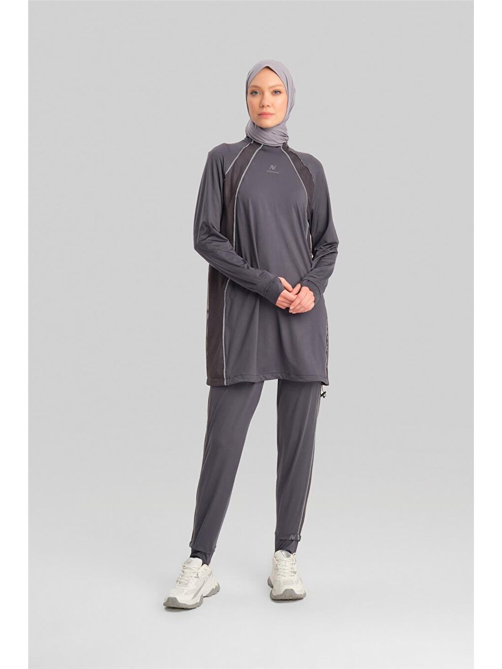 ARMİNE Gri Bilek Bantlı Beli Lastikli Pantolon 23K2516 Antrasit