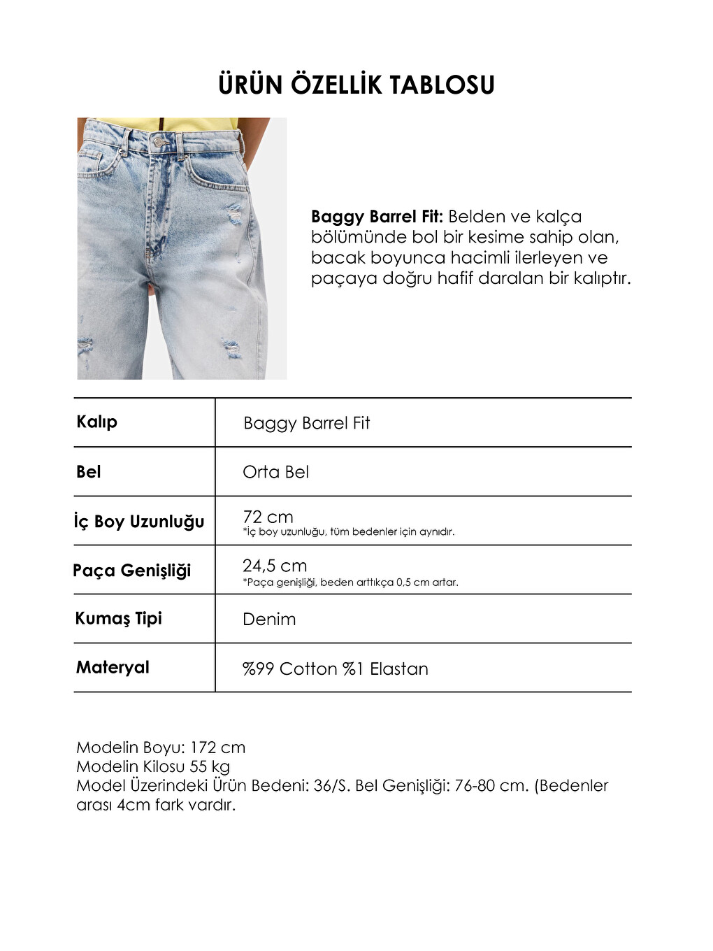 Mavi Kadın Jean Renk 12s6-3 Mid Rise Baggy Barrel Fit Denim Jean-4