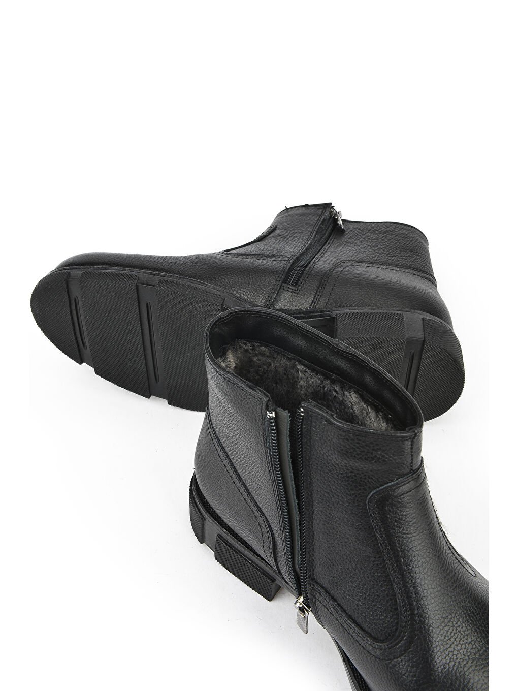 Erkek Hakiki Deri Kürklü Bot 153999Z044 Siyah-3