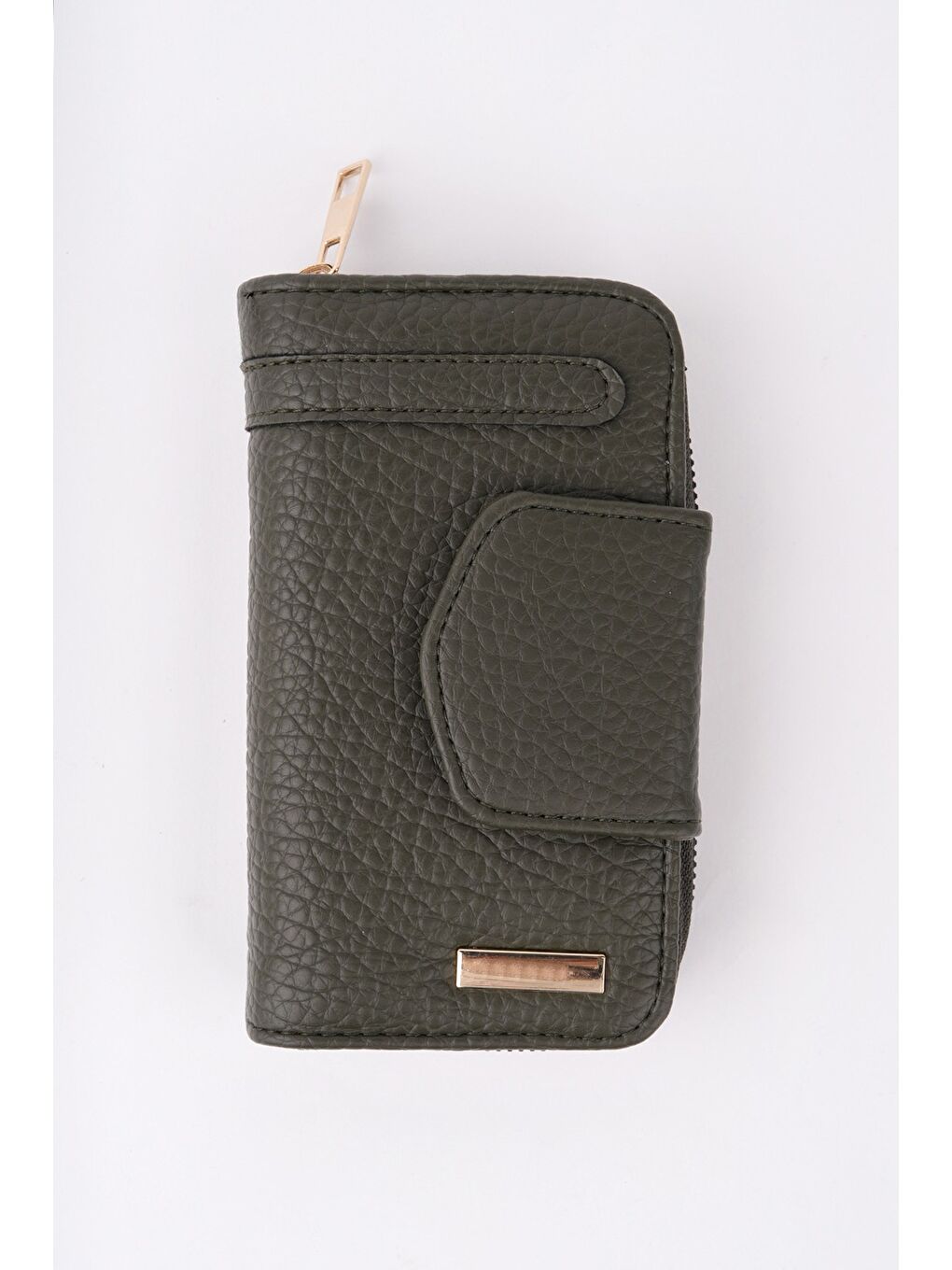 Haki CHEKO Bozuk & Kağıt Para Bölmeli Fermuarlı Kartlık Kadın Cüzdan-1