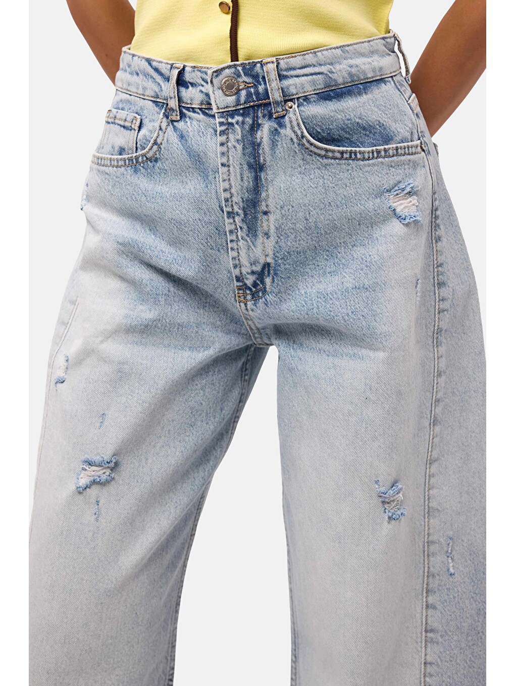 Mavi Kadın Jean Renk 12s6-3 Mid Rise Baggy Barrel Fit Denim Jean-5