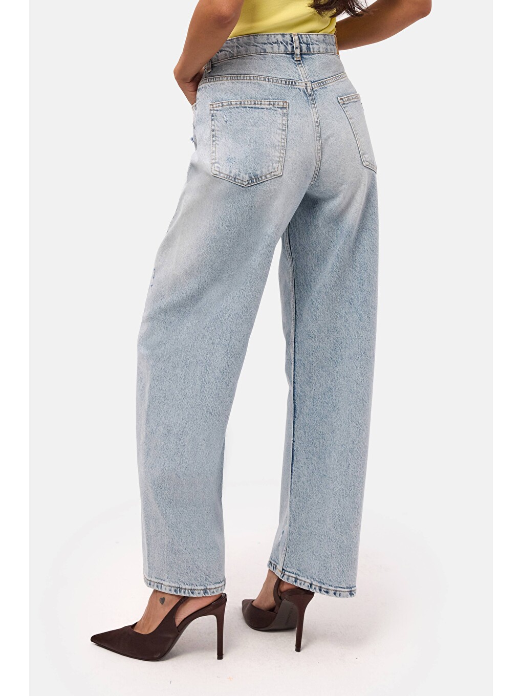 Mavi Kadın Jean Renk 12s6-3 Mid Rise Baggy Barrel Fit Denim Jean-6