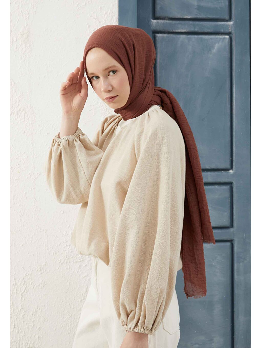 Kahverengi Bürümcük Şal Sıcak Kahve-2
