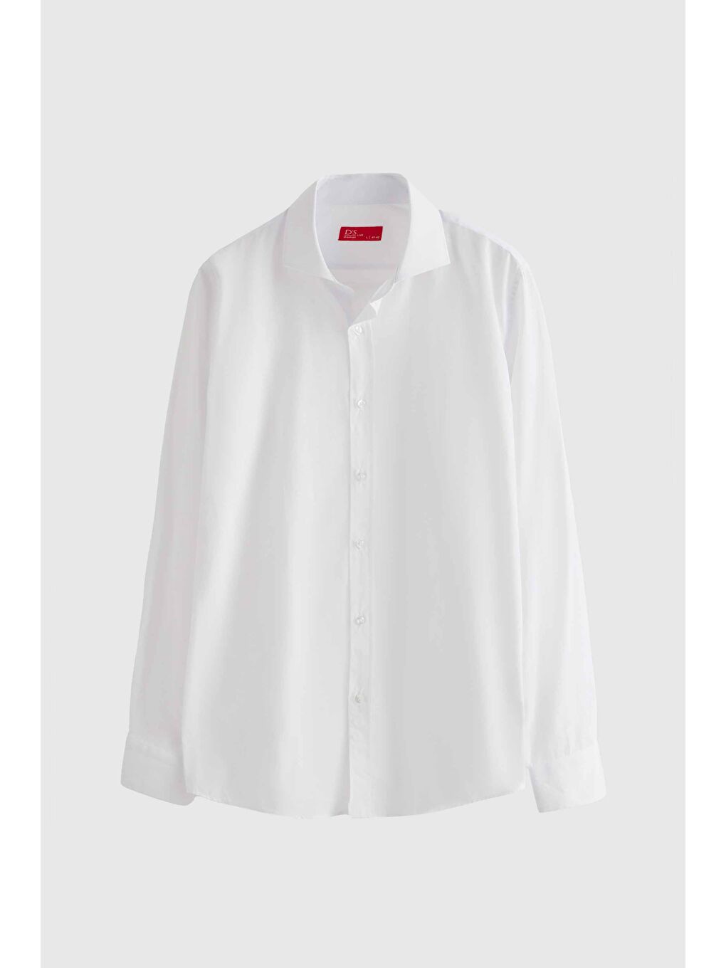 Regular Fit Beyaz Düz Gömlek-4