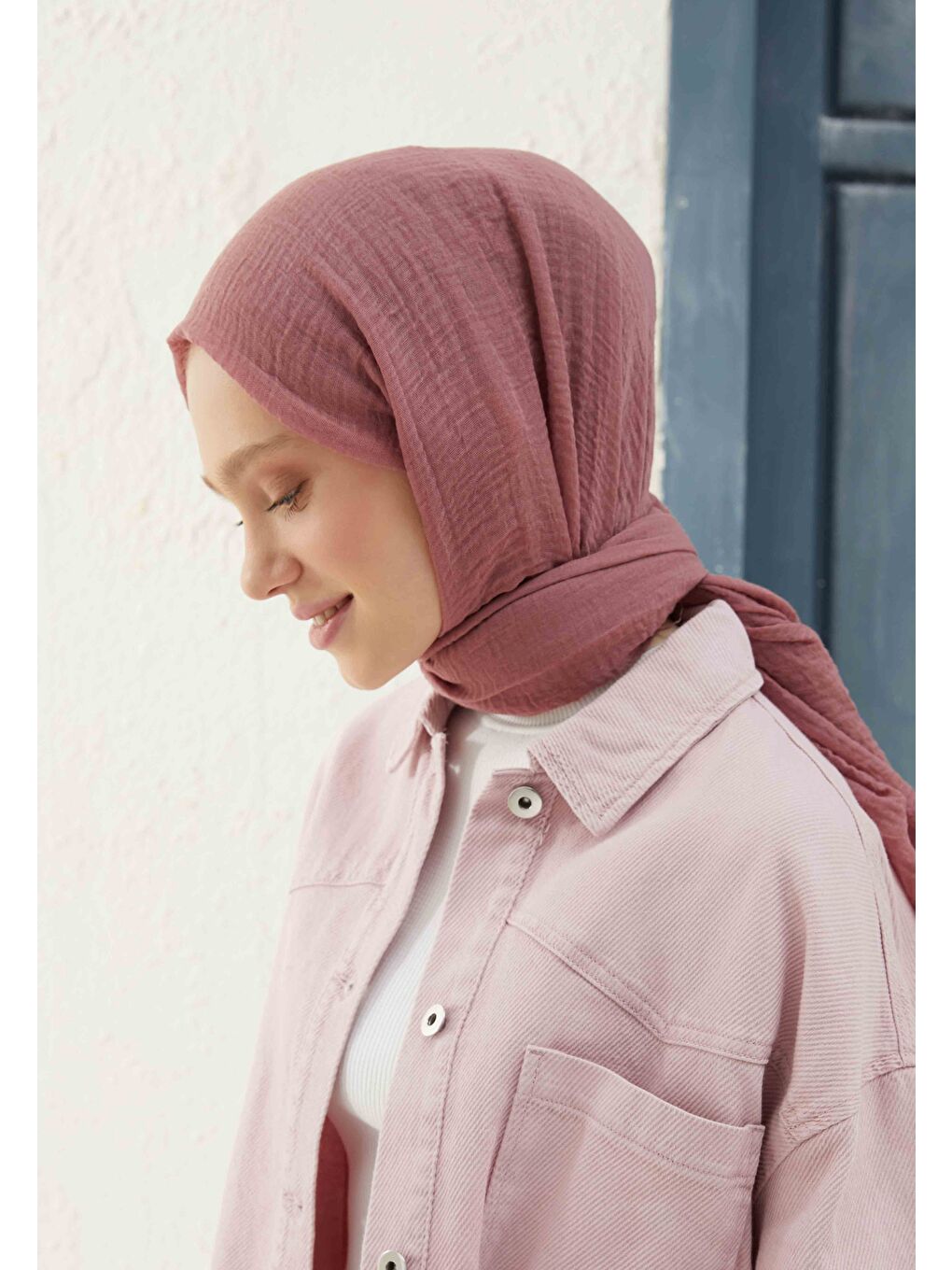 Pembe Bürümcük Şal Rose-2