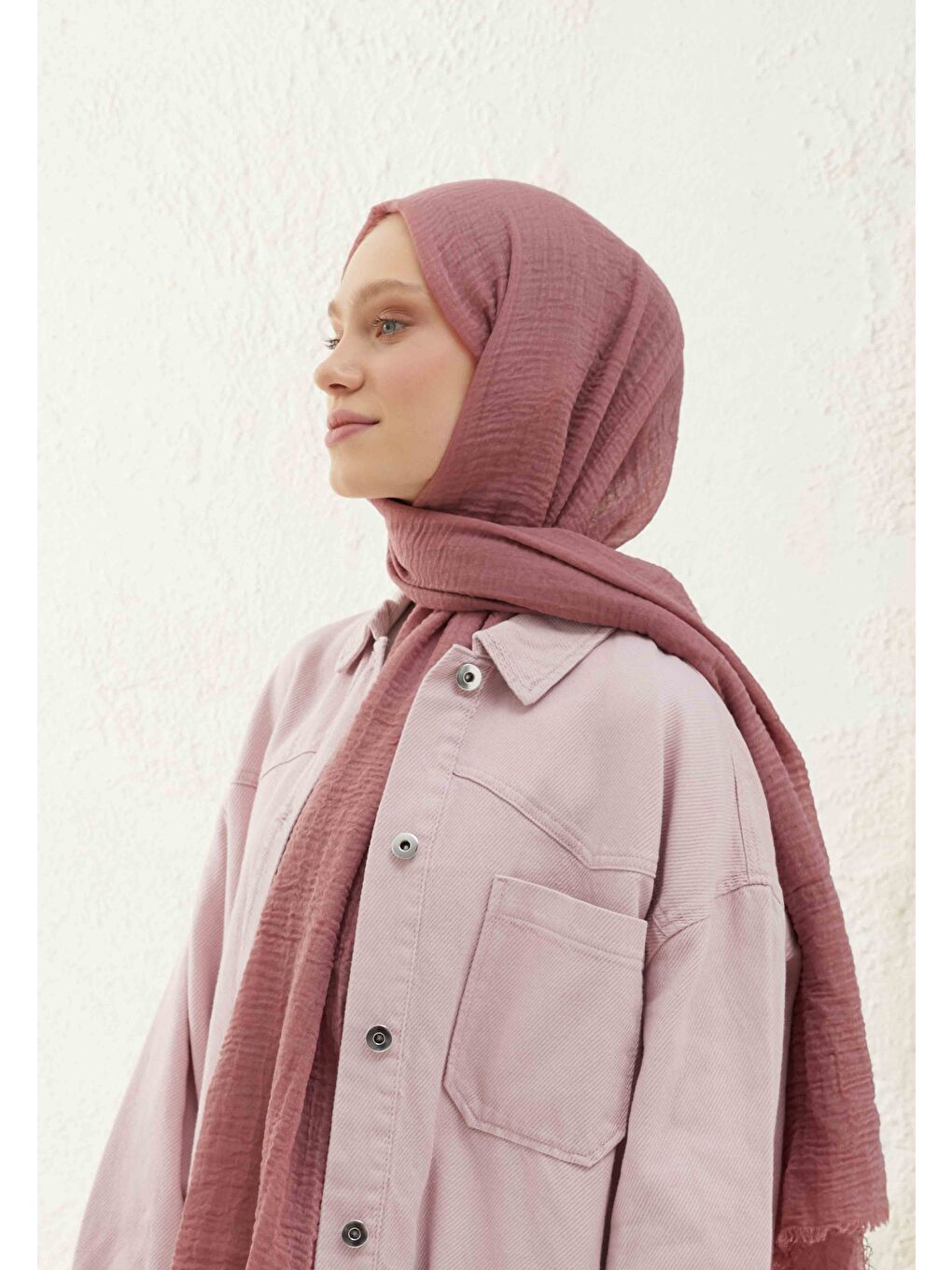 Pembe Bürümcük Şal Rose-3