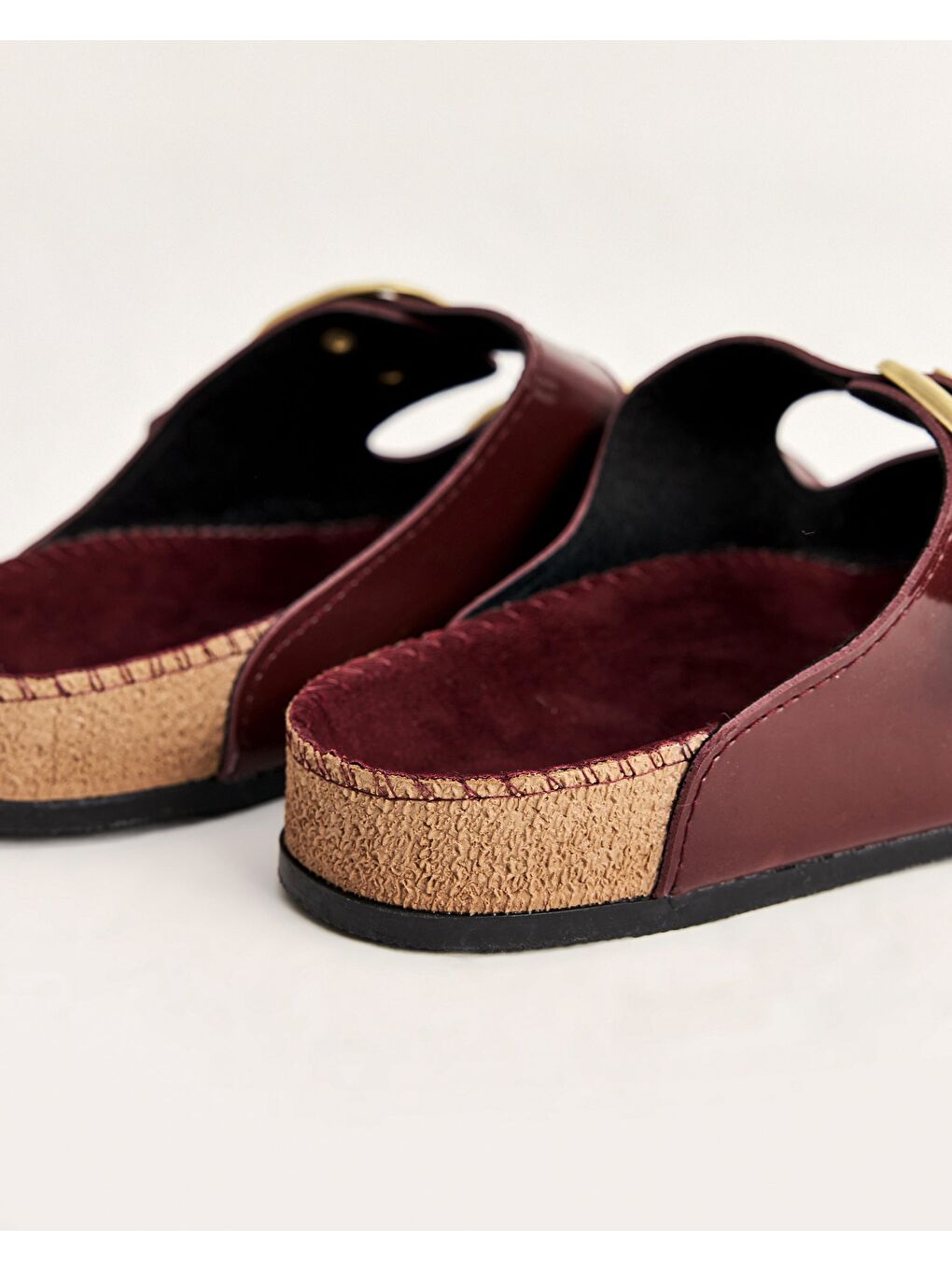 Bordo Kadın Yazlık Çift Tokalı Terlik - BUSY-4