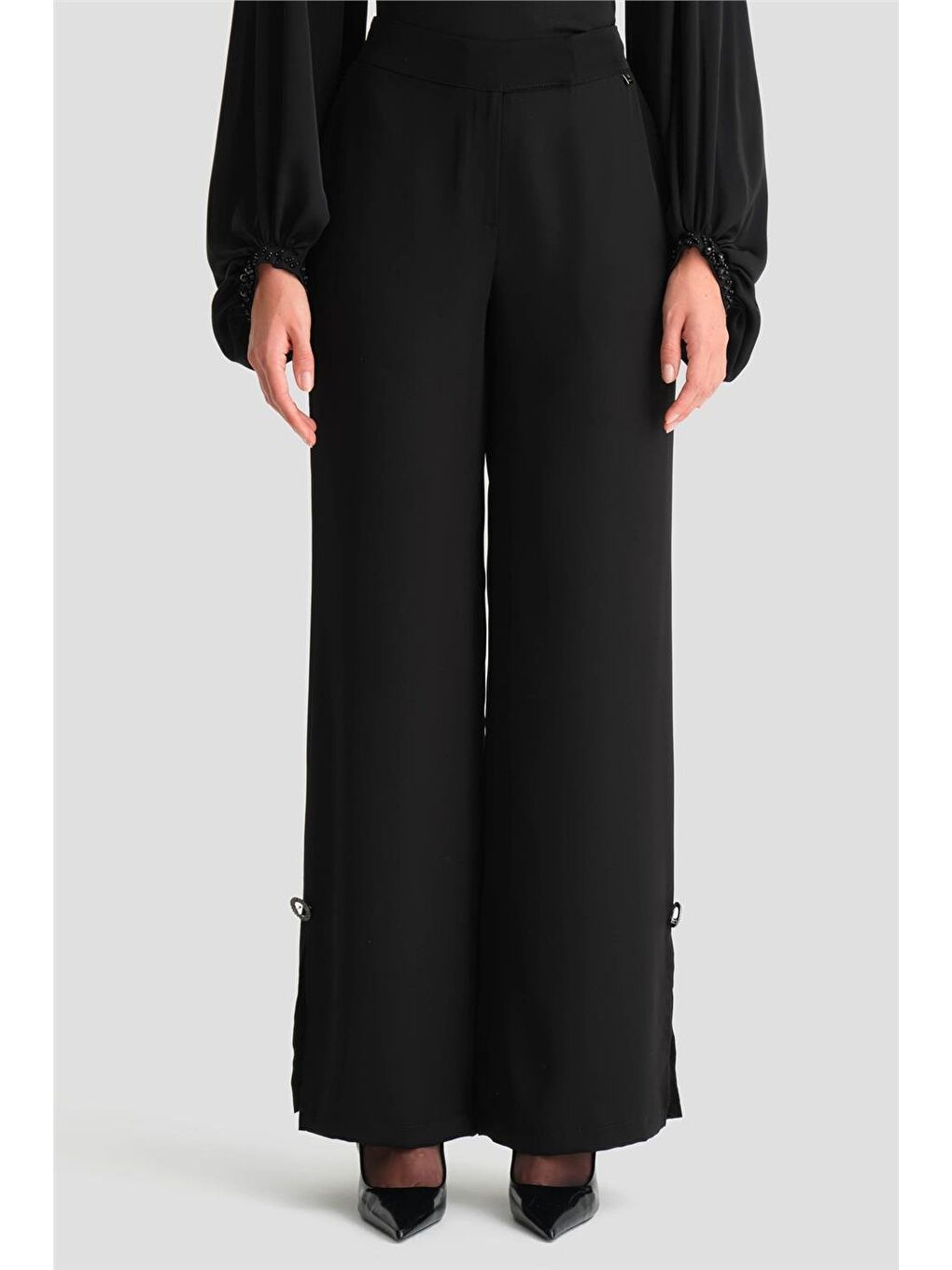 Aksesuar Detaylı Pantolon 24K2713 Siyah-2